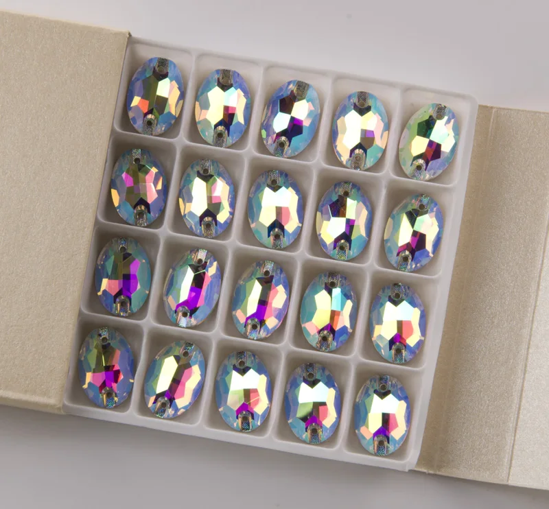 YANRUO 3210 Ovale Aufnähsteine Glas-Strasssteine AAAAA-Qualität Näh-Strass für Strass-Applikationen auf Kleidern und Kleidungsstücken – Detail 5