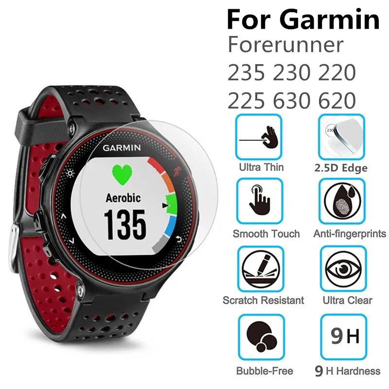 

100PCS Screen Protector for Garmin Forerunner 235 230 220 225 630 620 Round Smart Watch Tempered Glass Protective Film