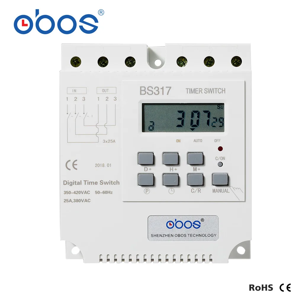 good quality good credit 200V~380V~440V  three phase timer switch electronic timer relay with 16 times on/off per day/weekly