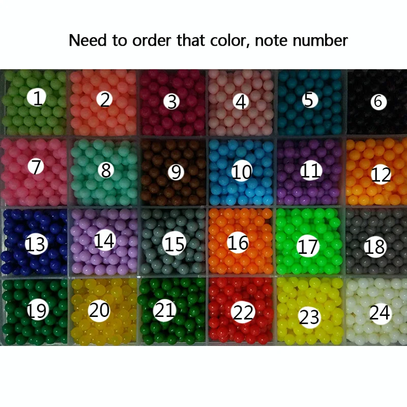 6000pcs 24 colors beads puzzle Crystal color DIY beads water spray set ball games 3D handmade magic toys for children