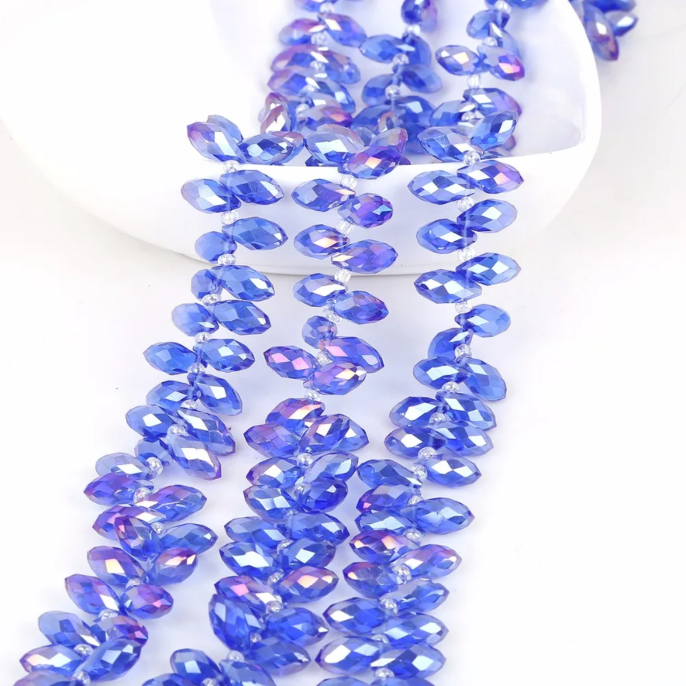 AB Colors 50Pcs Waterdrop Austrian Crystal Beads 6*12mm Teardrop glass beads for jewelry making bracelet DIY Earrings Material