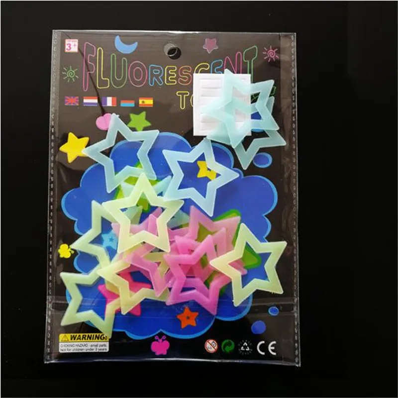 15PCS=1Lots Glow In The Dark Stars Snowflake Wall Sticker Fluorescent Bedroom Living Room Decoration Big