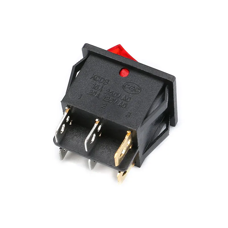 KCD6 4pin 6Pin 16A 250V 20A 125V 25*31MM Double Light Rocker Switch ON-OFF KCD8 Boat Power Switches 31X25 ON OFF ON