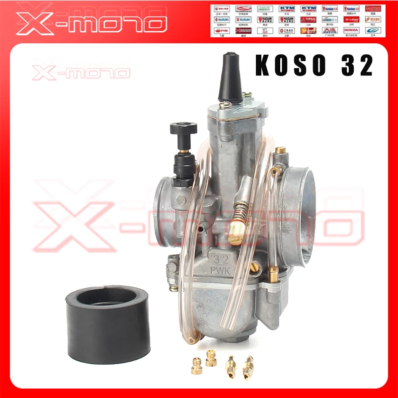 KOSO 32 Carb 2T 4T Universal Koso OKO Motorcycle Carburetor Carburador 21 24 26 28 30 32 34mm With Power Jet For Racing Moto