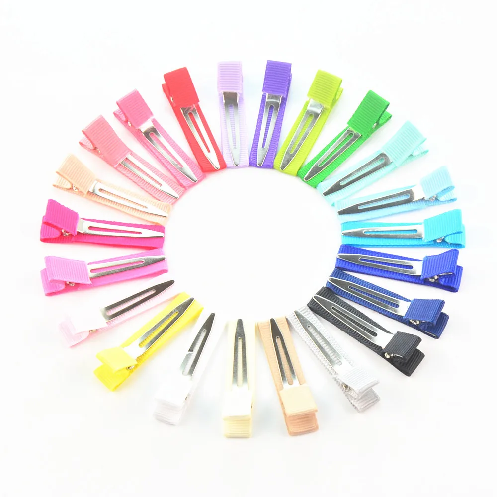 150 pcs/lot , Partially Lined Alligator Clips - Single Prong 45mm DIY Hair Clips - You Choose Color