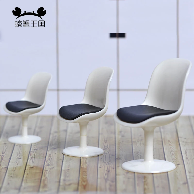 10pcs 1/20 1/25 1/30 Model Stool Office Chair Miniature Dollhouse Furniture Interior Scene Decoration Architecture Accessories