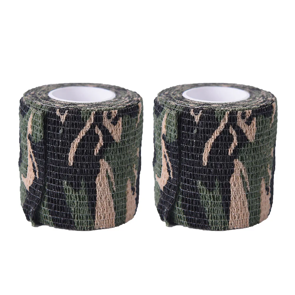 NEW 2 Pcs 4.5M Military Stretch Medical Bandage Camouflage Tape Self-Adhesive Gun Decor