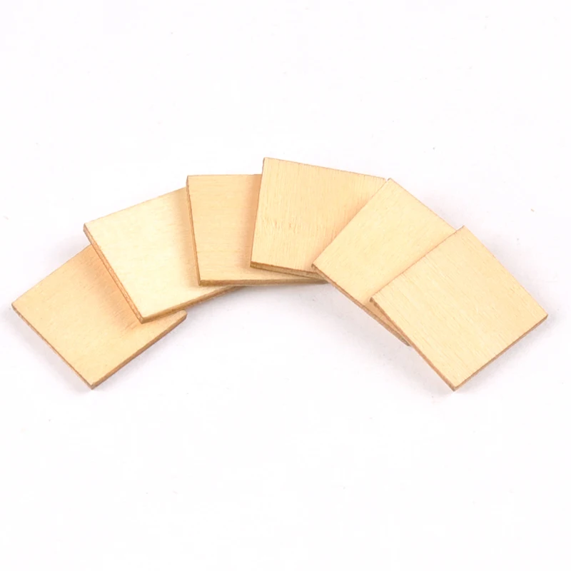 Mixed 10-100mm Wooden Crafts foursquare Pieces Scrapbooking Crafts wood decoration for Home Decoration m2133X
