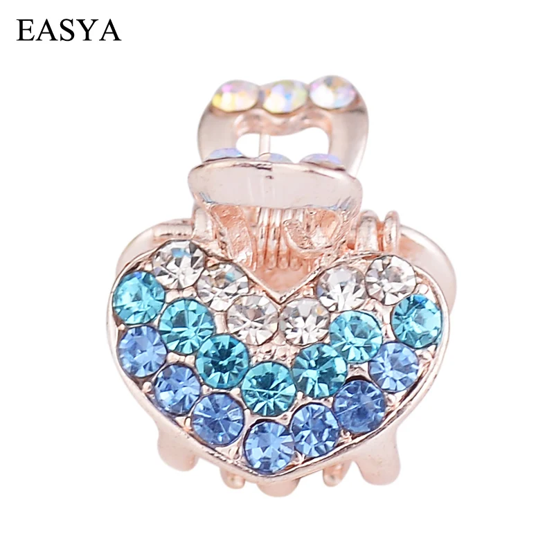 EASYA Small Crystal Heart Ornaments Hairdressing Accessories Jewelry For Women