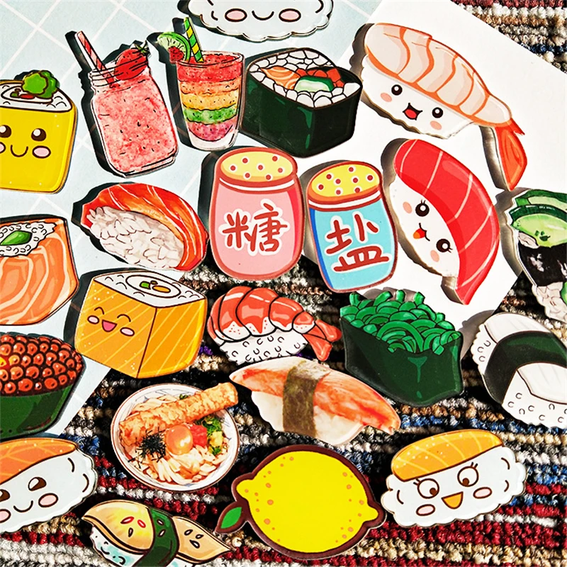 10 PCS Cartoon Foods Snack Hamburger Bread Acrylic Badges Icons On The Backpack Pin Badge Decoration Badges for Clothing