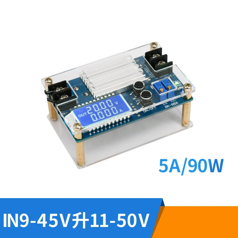 

Boost constant voltage constant current power supply module DC-DC battery charging LCD display 5A boost module 80W Output 11-50v