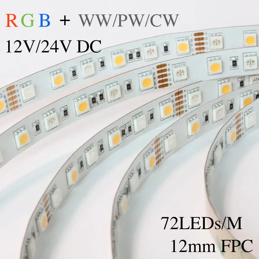 

5m a roll/ a lot, rgbw led strip, 72pcs 5050 led per meter, 12V/24V, ww(3000-3500k) /pw(4000-4500k) /cw(6000-6500k)