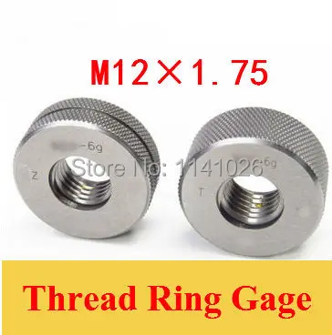 Free Shopping 2 Pcs  New  6G Thread Ring Gage Gauge Set M12 x 1.75 ,Thread   Tool,M12*1.75