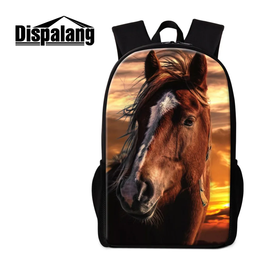 Dispalang 16 Inch Bagpack Design You Own Picture Printing on School Bag for Teenagers College Wind Pupil Men Custom Horseman