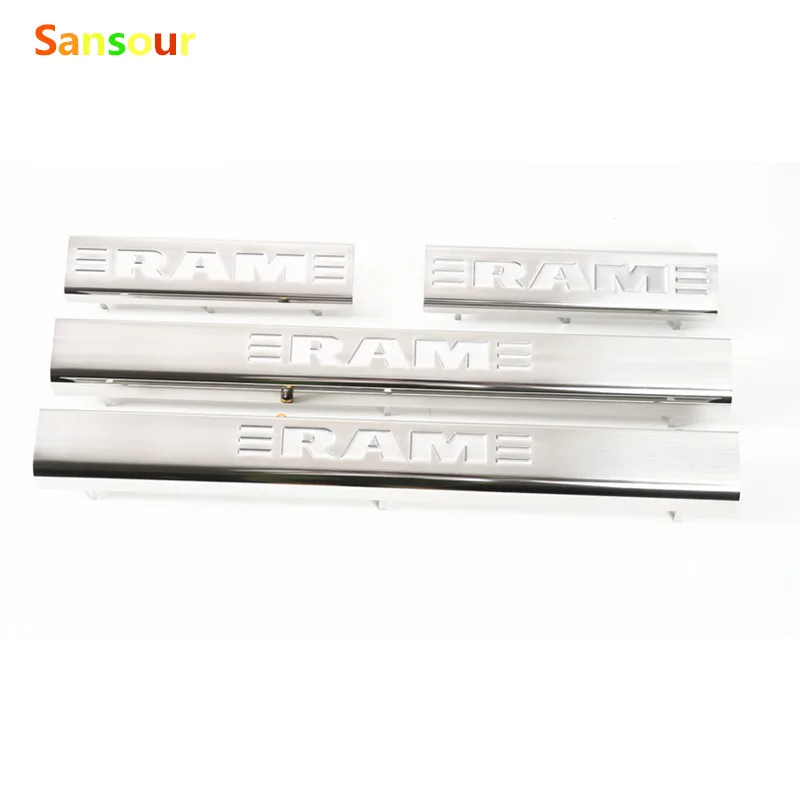 

Sansour car door sill strip For Dodge Ram 1500 2500 accessories illuminated sills guard scuff plate covers thresholds