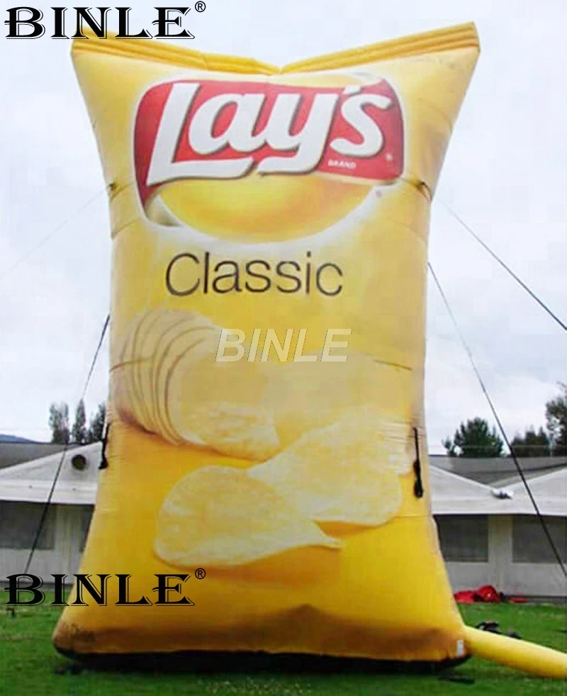 

Customized advertising inflatable potato chips packing inflatable chips bag for promotion