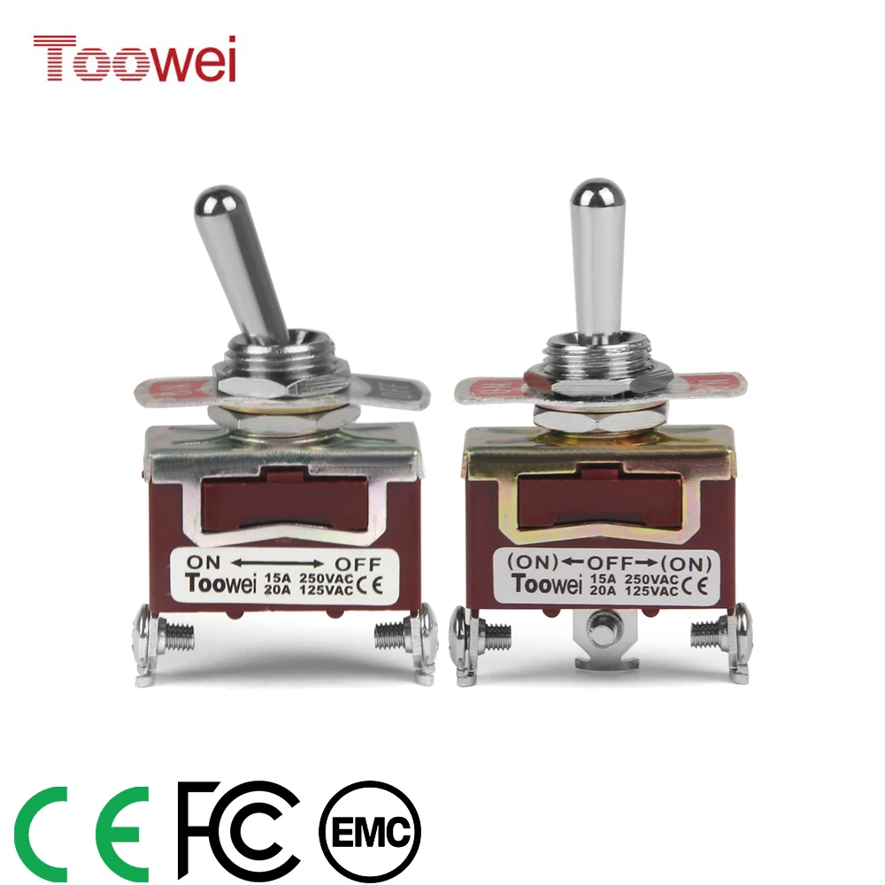 Rocker Toggle Switch 15A 250V 20A 125V SPST SPDT 2 3 Pin Screw Type ON/ OFF ON/OFF/ON CE FCC EMC Certificate For Boat Car Home