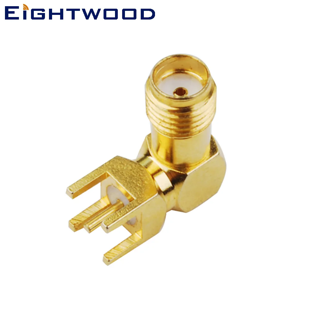 

Eightwood 5PCS SMA Jack Female PCB Mount Right Angle RF Coaxial Connector Post Terminal Four Stud Adapter for Antenna Telecom