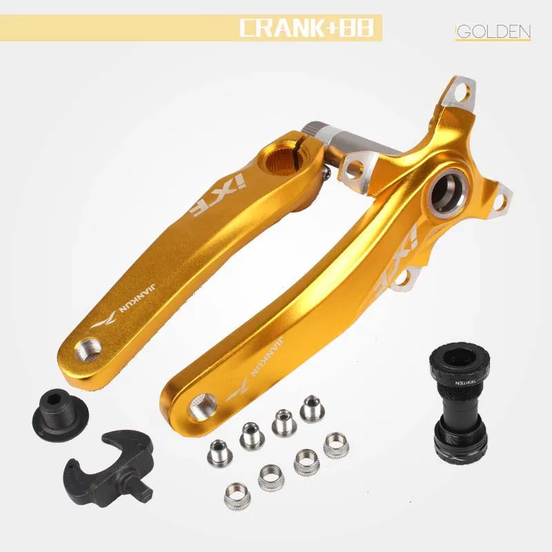 IXF Mountain Bike Crankset,Hollow Integrated with BB Parts, Strong Durable, Aluminum Alloy Bicycle Crank Set with Tool