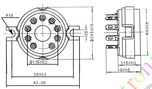 Wholesale and retail 20pcs GOLD 9pin Ceramic vacuum tube socket valve base for EL504 EL519 audio DIY free shipping