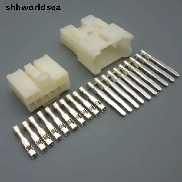 

shhworldsea 5/30/100sets 2.3mm 10p 10way male female kit series(090) wire connectors 7122-1300 7123-1300