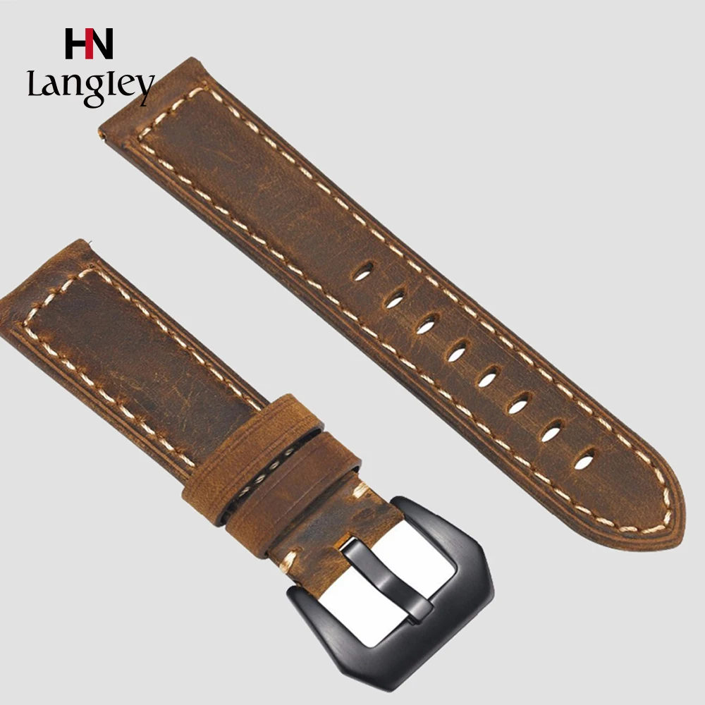 

20 22mm Leather Watch Straps For Samsung Gear S3 Frontier / Classic Galaxy Watch 46mm Universal Watches Bands Wholesale