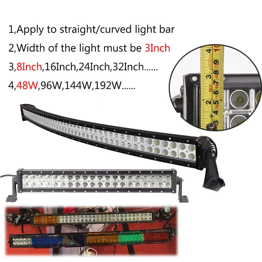 20 inch Snap on Led Work Light Bar Lens covers Dustproof Cover for ATV SUV 4X4 Off-road Straight/Curved LED Light Bars Covers