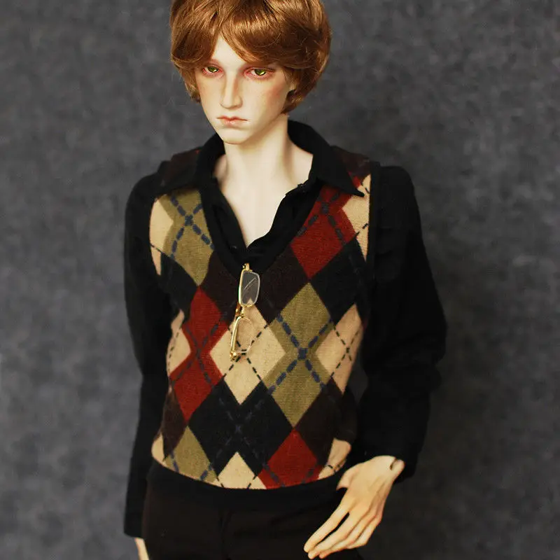 BJD Waistcoat England Check Outfits Top Clothing For Male  1/3 60cm  24