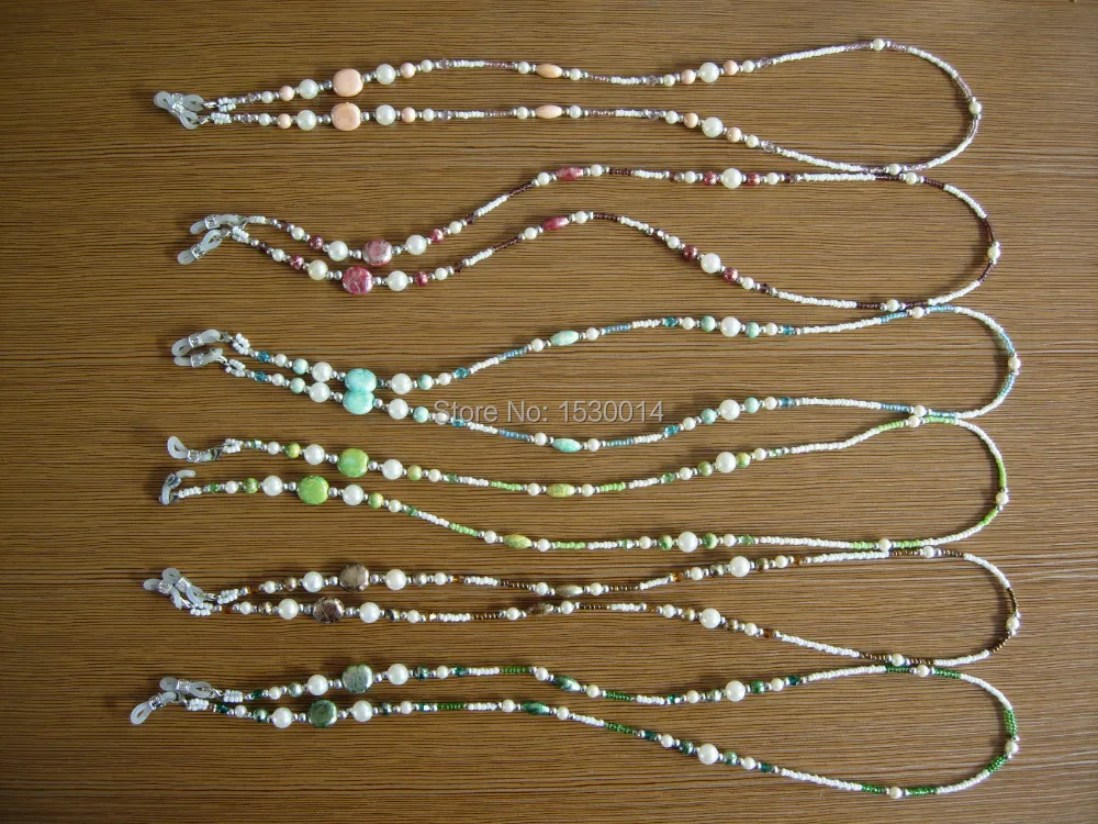 

handmade eyeglass vibrant colored bead chain retainer sunglass holder lanyard chain