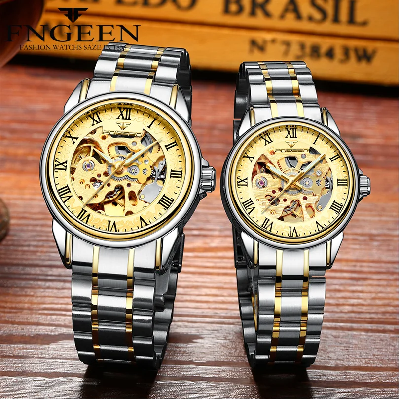 Brand machinery men \'s watches Relogio Masculino waterproof male watches double - sided clock hollow automatic mechanical watch