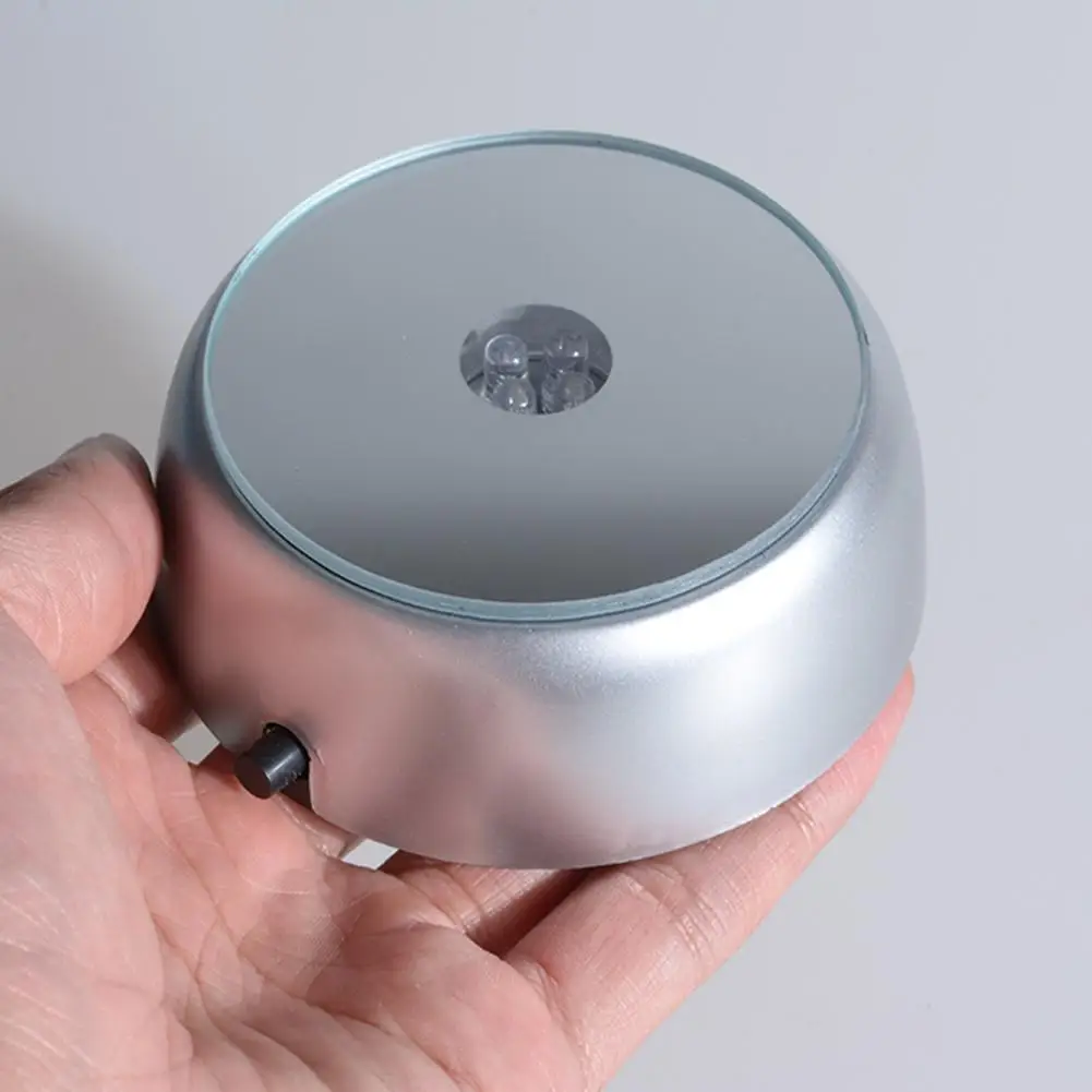 4 LED Leucht Basis Licht Bunte Runde Basis Stehen Halter für Cocktail Kristall Glas Transparent Objekte Display