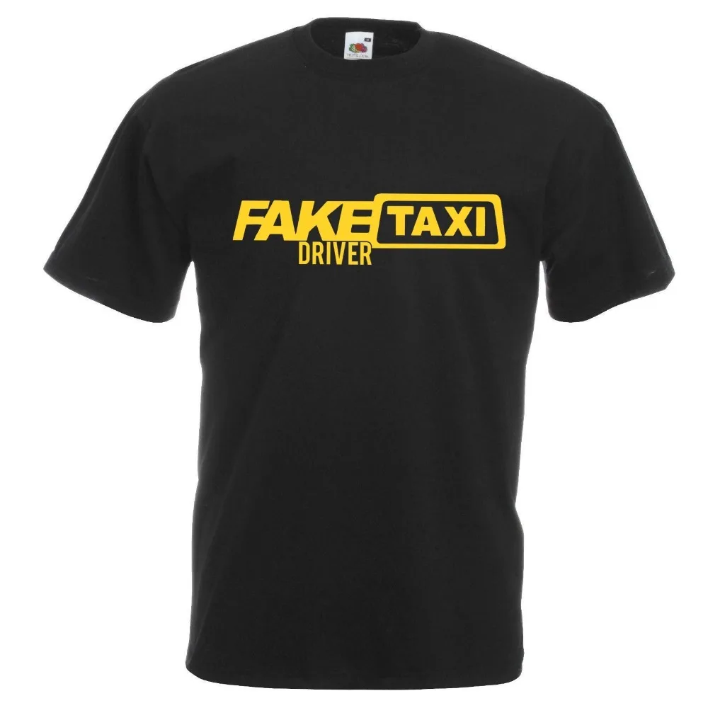 Unique Masculine Streetwear Mens Black Funny Fake Taxi Driver T-Shirt Stag Party Gents Printed Tshirt Ukmen Cool Tees Tops