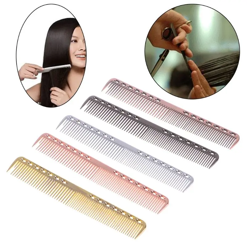 Hair Brush Men Women Aluminum Metal Cutting Comb Hair Hairdressing & Barbers Salon Combs Professional Barbers Hairbrush