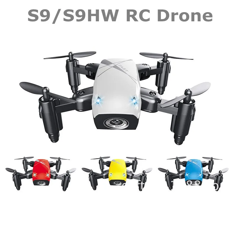 S9HW Mini Drone With Camera S9 No Camera RC Helicopter Foldable Drones Altitude Hold Quadcopter WiFi FPV Pocket Dron Toy For Fun