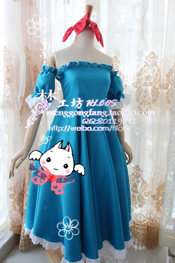 APH Axis Power Hetalia Cosplay Republic of Seychelles Cesealu/Cecil/Ceqiaer/Cecilia cosplay Costume blue dress 11