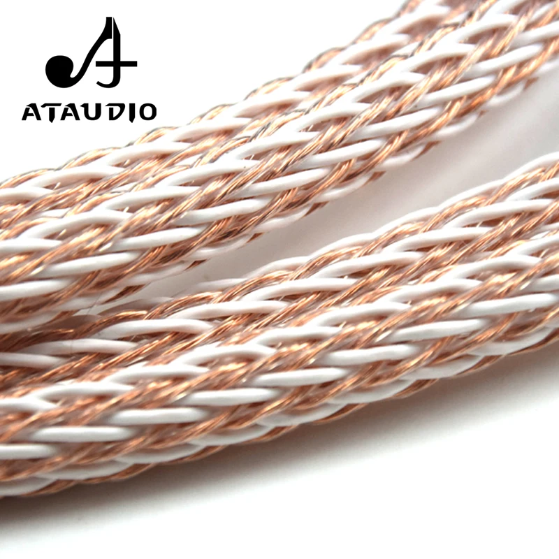 ATAUDIO 12TC Hifi Speaker Cable With 2 Banana Plug to 4 Banana Jack Hi-end OCC Speaker Wire