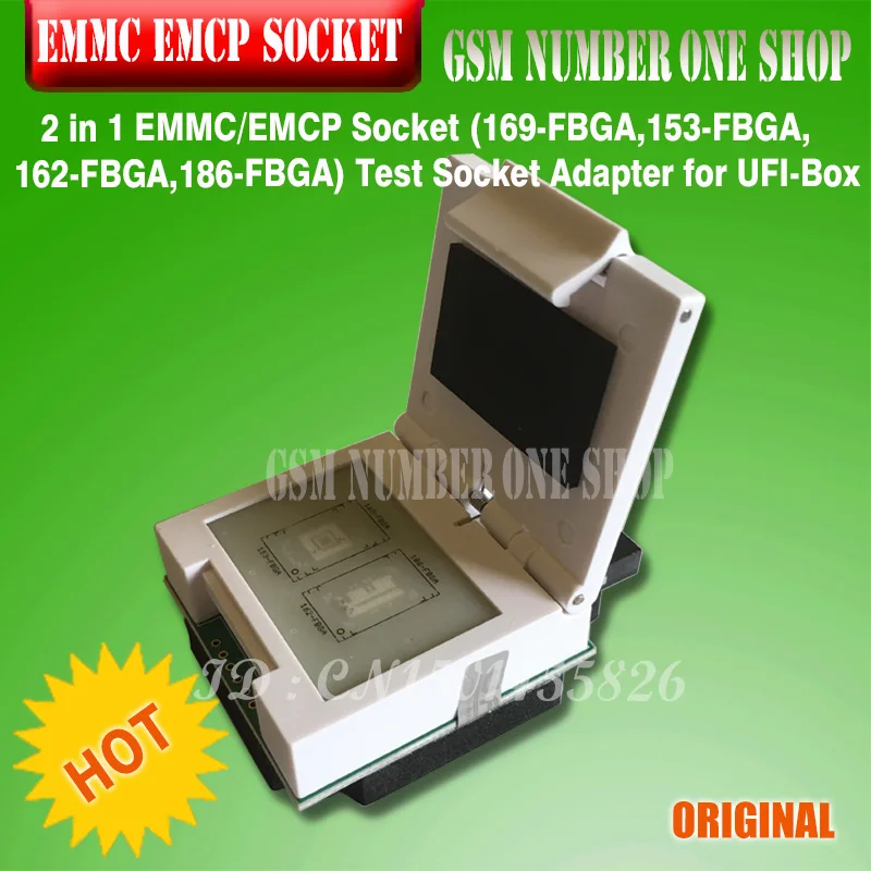 

NEW ORIGINAL 2 in 1 EMMC / EMCP Socket (169-FBGA,153-FBGA,162-FBGA,186-FBGA) Test Socket Adapter for UFI-Box