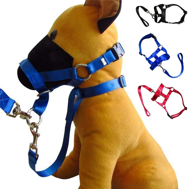 Pet Dog Padded Head Collar Dog Gentle Halter Leash Leader Stop Pulling Training Muzzles Tools