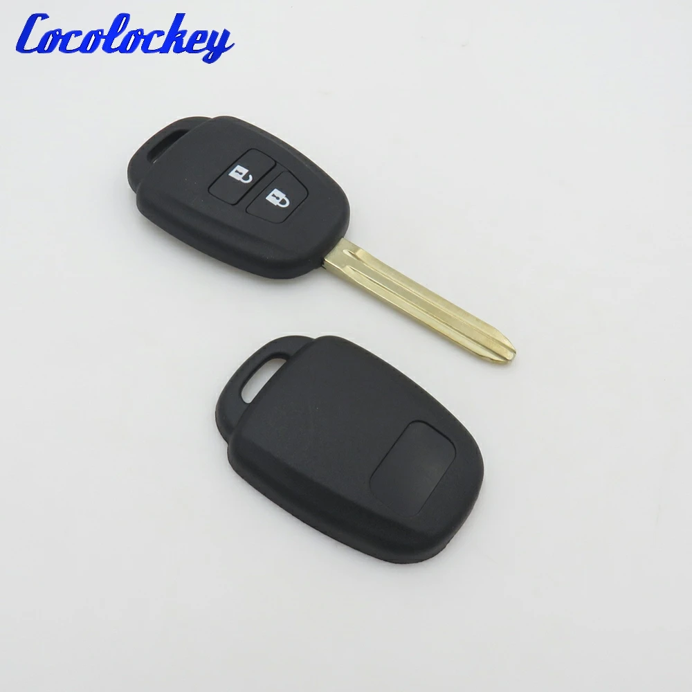 Cocolockey Remote Blank Key Shell Case Cover Fit for Toyota Remote Case Fob Replacement 2 Button No Logo