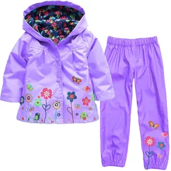 Girls Clothing Raincoat Sets Autumn Winter Girls Clothes Set Hoodie Jackets Pants Kids Clothes Sport Suit Children Tops Coat
