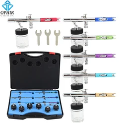 OPHIR 6PCS Air-brush/Air Brush Gun Set 0.35MM Nozzle Dual Action Airbrush Spray Gun Kit for Body Paint Nail Art Paint _AC047