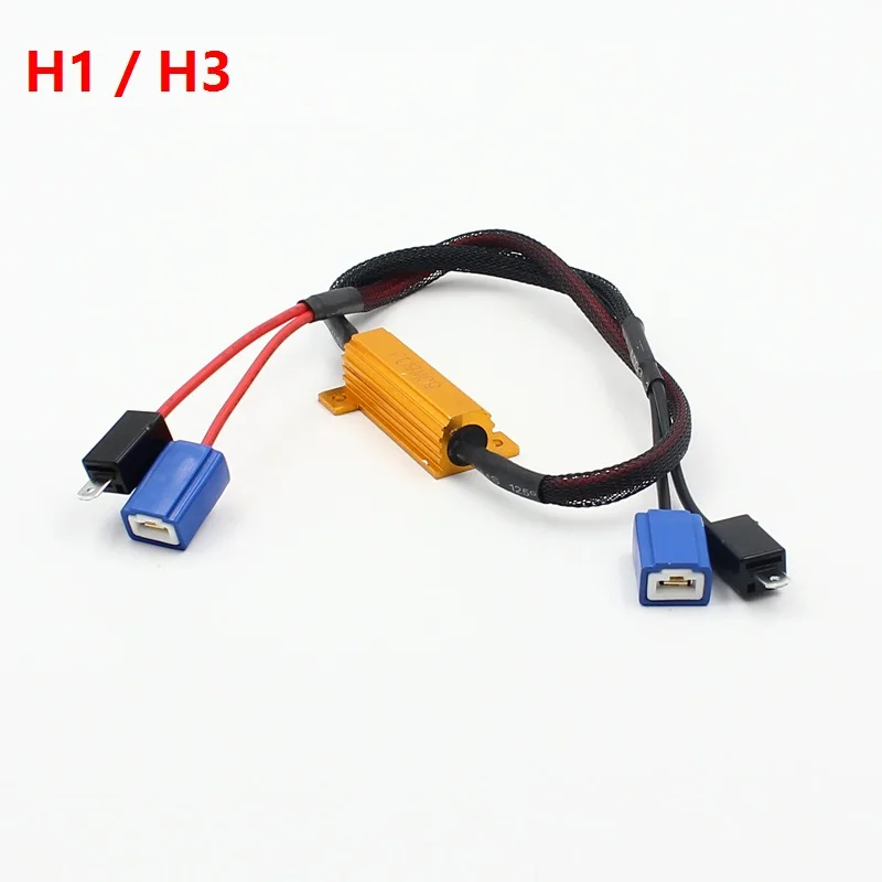 10Pcs 50W 6RJ LED Load Resistor Error Cancellers Fits Car Fog Lamps Turn Siganl H1 H3 H7 H8 H11 9005 9006 LED Bulb Decoder