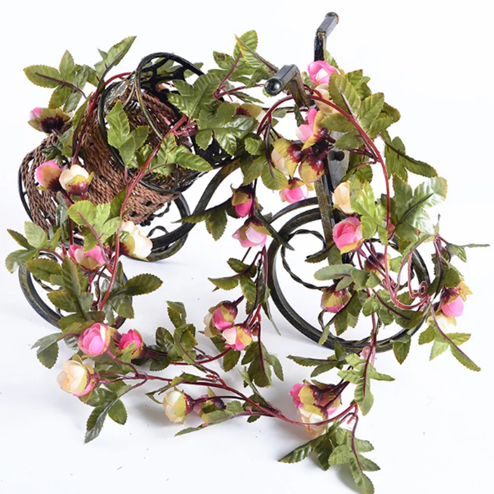 Handmade 2.2M 25 LEDs Pink Rose Outdoor Garland String Light Battery Operate Copper Fairy String Lights For Wedding Decoration