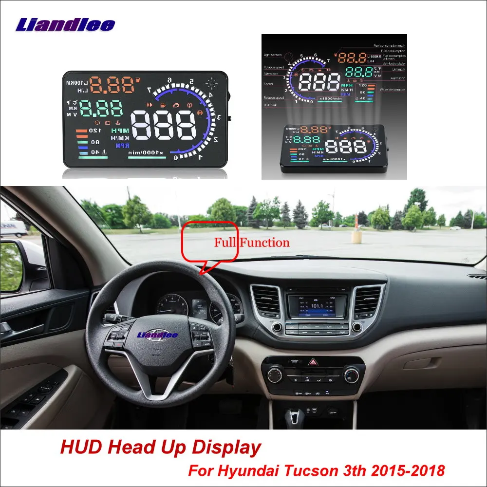 Car Head Up Display HUD For Hyundai Tucson 3th 2015-2018 Digital Projector Screen OBD Mileage Fuel Consumption Detector