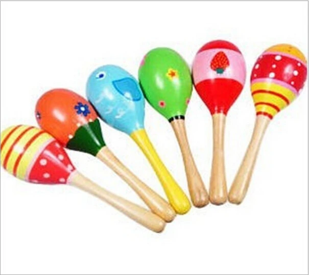 Sonajeros de madera de Maraca para niños, juguete móvil para fiesta Musical, 1 piezas, gran oferta