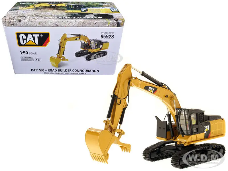 DM 1:50 Caterpillar Cat 568 GF Road Builder Excavator Engineering Machinery 85923 Diecast Model For Collection,Decoration