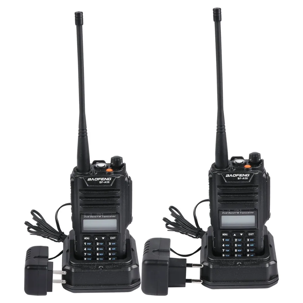 2pcs/lot Baofeng BF-A58 Walkie Talkie Waterproof UHF VHF Radio Professional Multiband Dual Band A58 Two Way Radio Transceiver