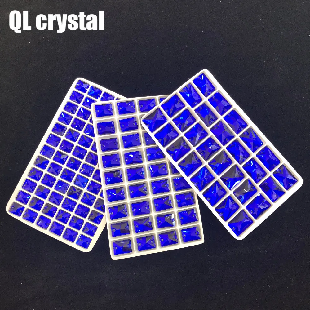 

8x10,10x14,13x18mm Jewelry Blue Sew on Glass Crystal Rhinestone Flatback for wedding Dress DIY clothes shoes bags accessories