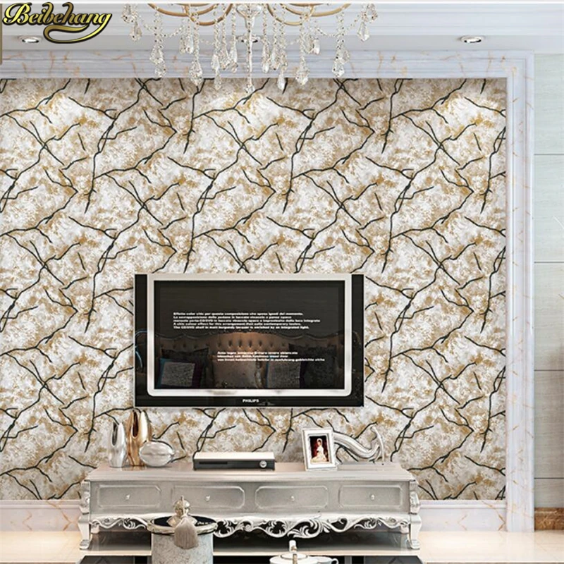 

beibehang Simple modern 3D stereoscopic nonwovens Wallpaper Living room TV Walls Walls Relief Wall paper Marble papel de parede