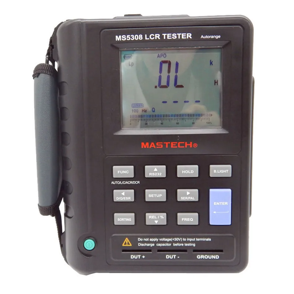 Imagem -03 - Lcr Medidor Portátil Auto Escala Lcr Tester de Alto Desempenho 100khz Ms5308